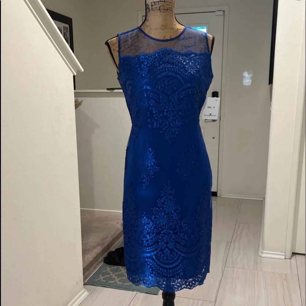 Royal blue lace dress by phase7seven size 6
